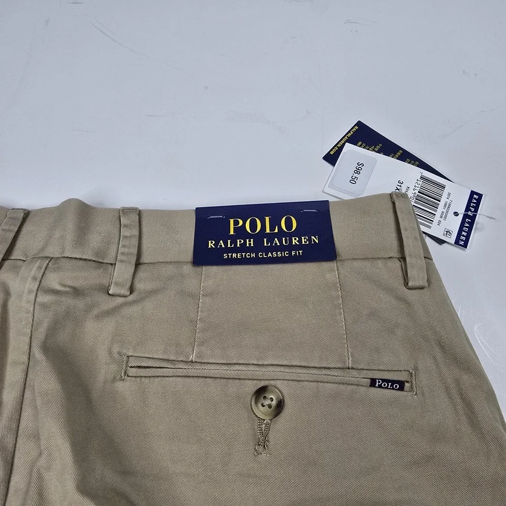 Polo Ralph Lauren Dress Pants Stretch Classic Fit, 5 Pocket Cotton Blend‎ Brown